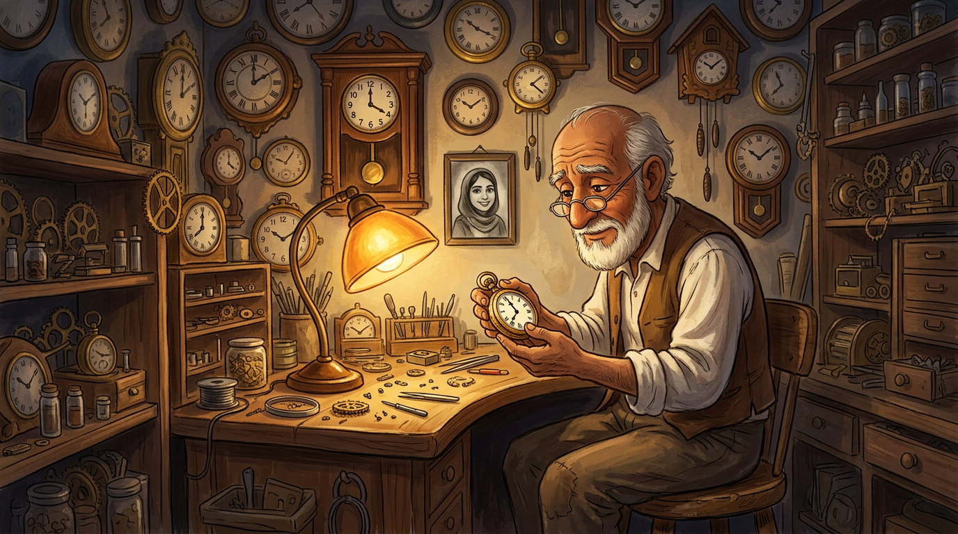 الساعة التي تدور إلى الخلف